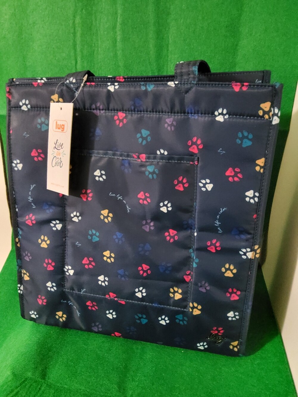 Lug Runner Tote, Paws Navy